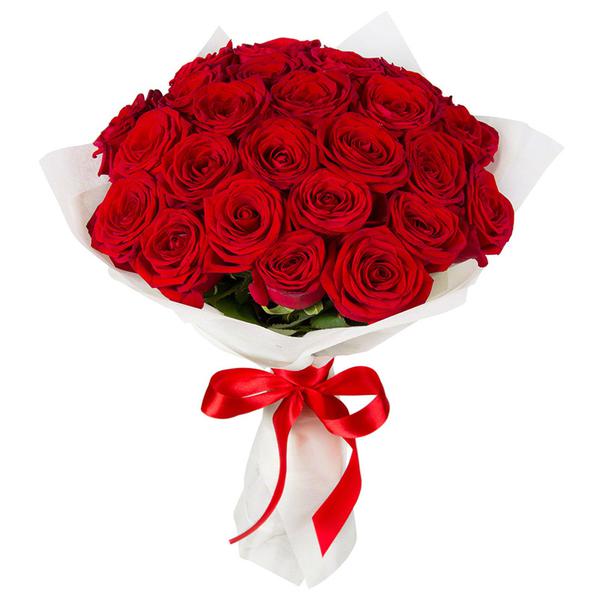 25 роз красных (50 см) "Удивительный аромат"