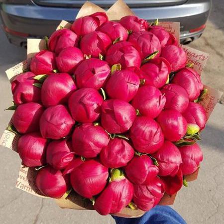Купить красный пион кактус доставка цветов пермь