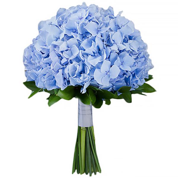 Свадебный букет невесты с голубой гортензией №291 купить в Москве недорого - По цене 2490 руб.