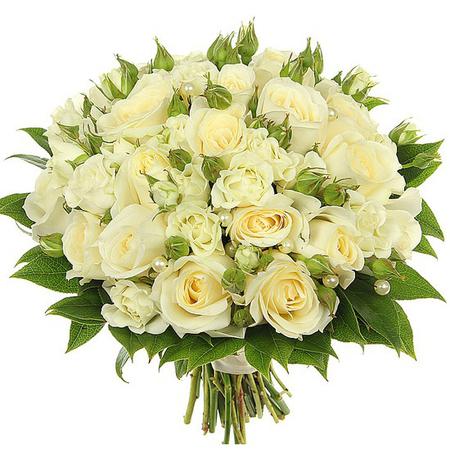 Свадебный букет невесты с белыми розами №246