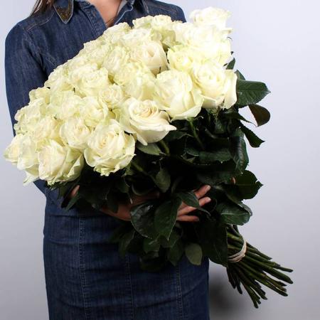 Высокие розы белые 1 метр (51 шт)